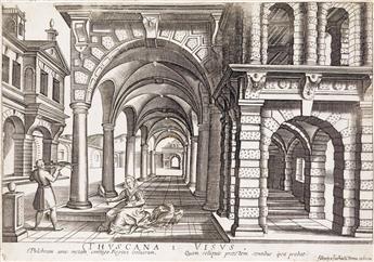 HENDRICK HONDIUS (after Paul Vredeman de Vries) The Books of Architecture, the Five Senses